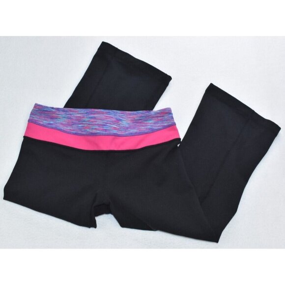 Lululemon Groove Reversible Women's Cropped Leggings Size 6 Black Gym Yoga - Picture 1 of 13